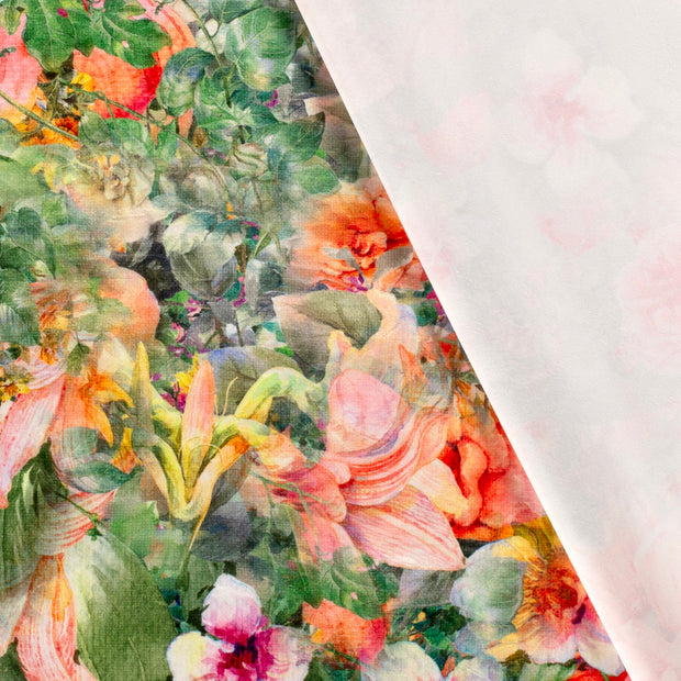 Velvet fabric Flowers digital printed 