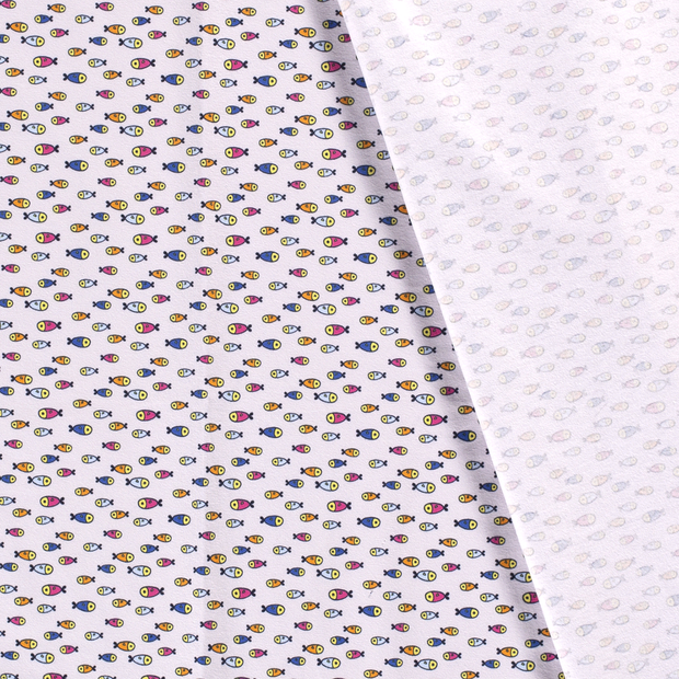 Jersey de Coton tissu poissons imprimé 