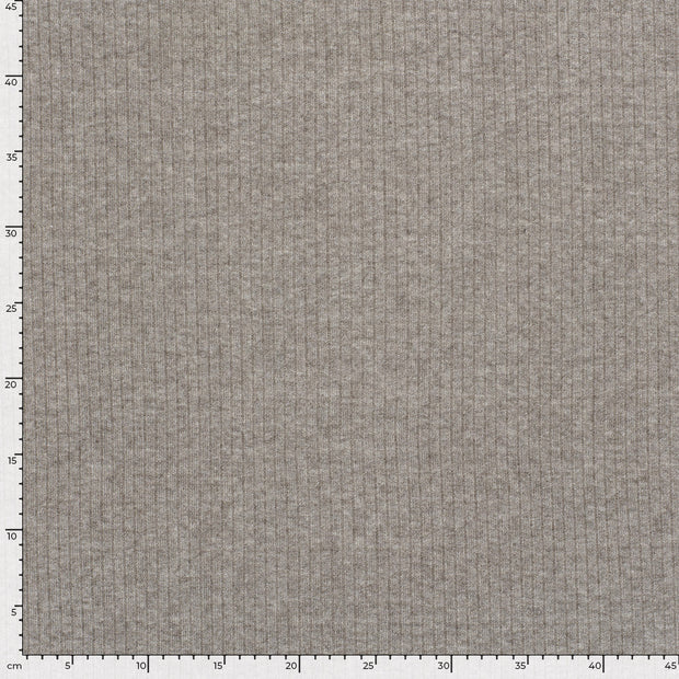 Rib Jersey fabric Unicolour Taupe Grey