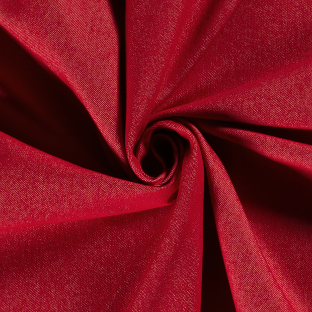 Denim Stretch fabric Unicolour Red