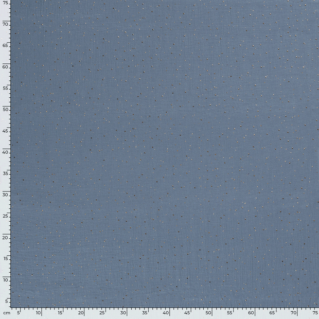 Double gaze tissu pois Indigo