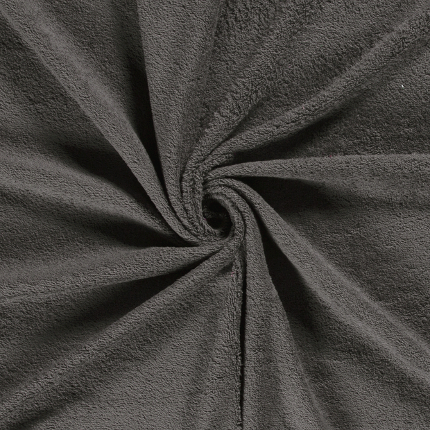 Terry Towelling fabric Dark Grey 