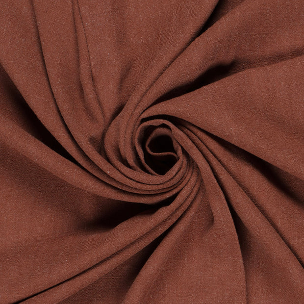 Woven Viscose Linen fabric Unicolour Brique