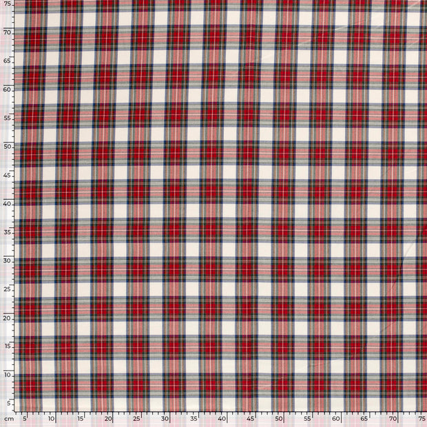 Gabardine fabric Checks White