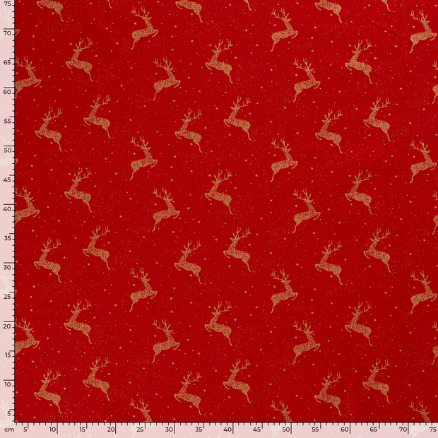 Cotton Poplin fabric Christmas Red