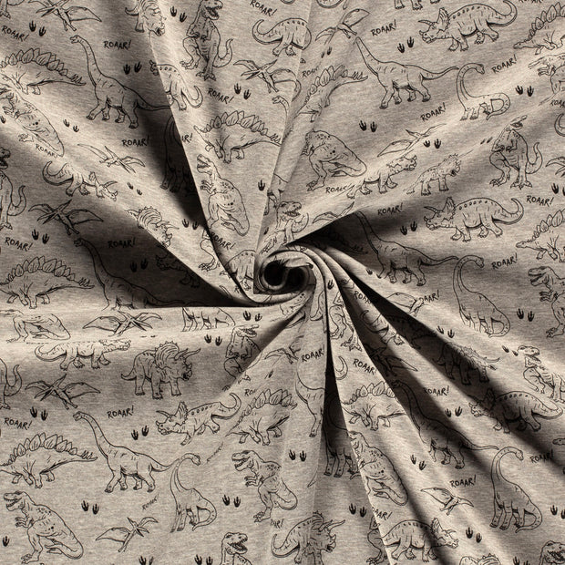 Alphen Fleece fabric Grey printed 