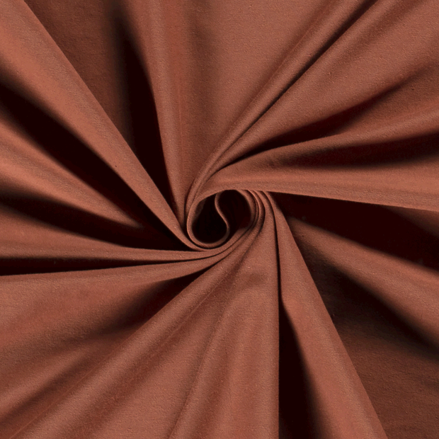 Jersey de Coton tissu Unicolore Bois Rouge