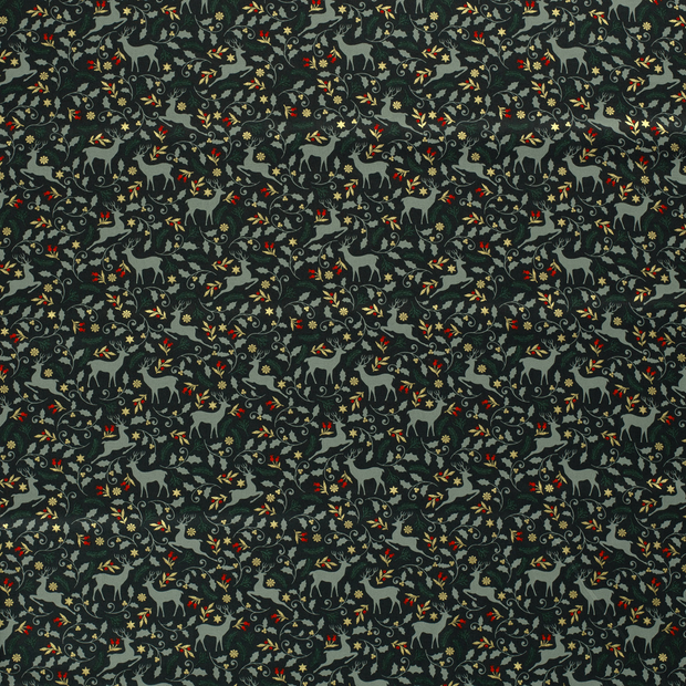 Cotton Poplin fabric Dark Green 