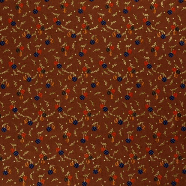 Cotton Poplin fabric Brique 