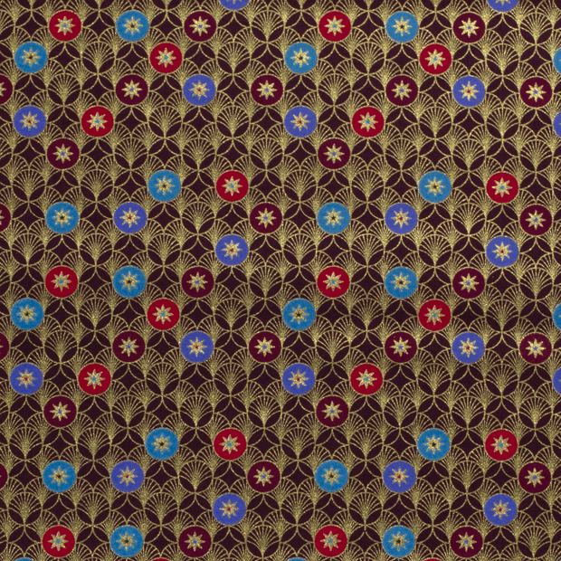 Cotton Poplin fabric Christmas Aubergine