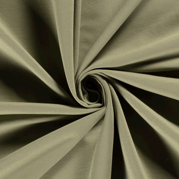 French Terry fabric Unicolour Olive Green