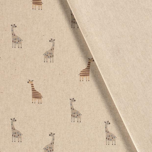 Panama fabric Giraffes printed 