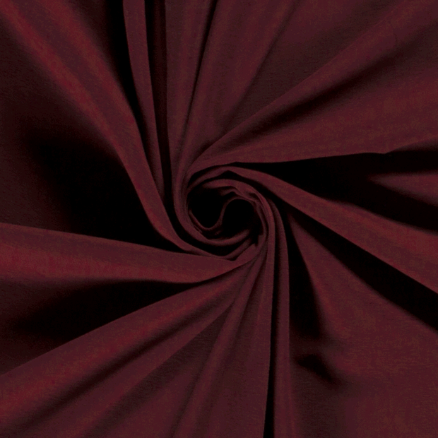 Jersey de Coton tissu Unicolore Bordeaux