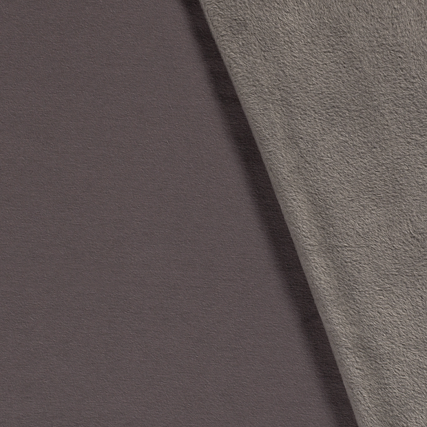 Alphen Fleece fabric Unicolour Taupe Grey