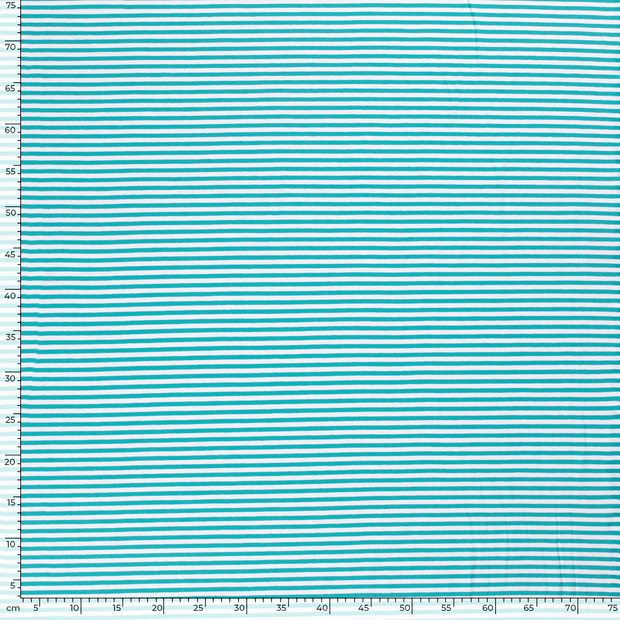 Cotton Jersey Yarn Dyed fabric Stripes Turquoise