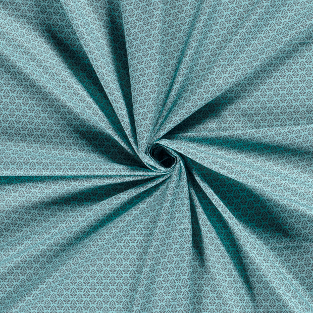 Cotton Poplin fabric Mint printed 