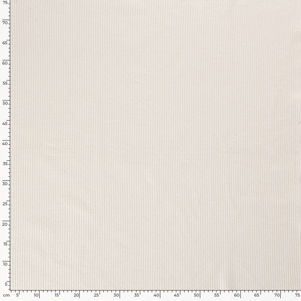 Velours Côtelé 4.5w tissu Unicolore Blanc cassé