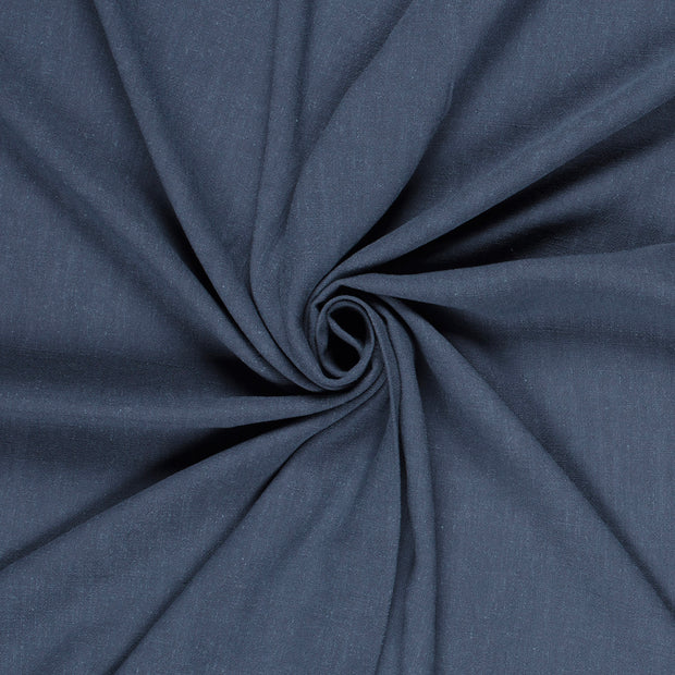 Lino Viscosa Tejido tela Azul acero slub 