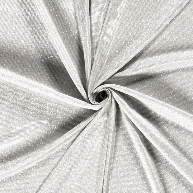 Polyester Jersey fabric Silver Lurex 
