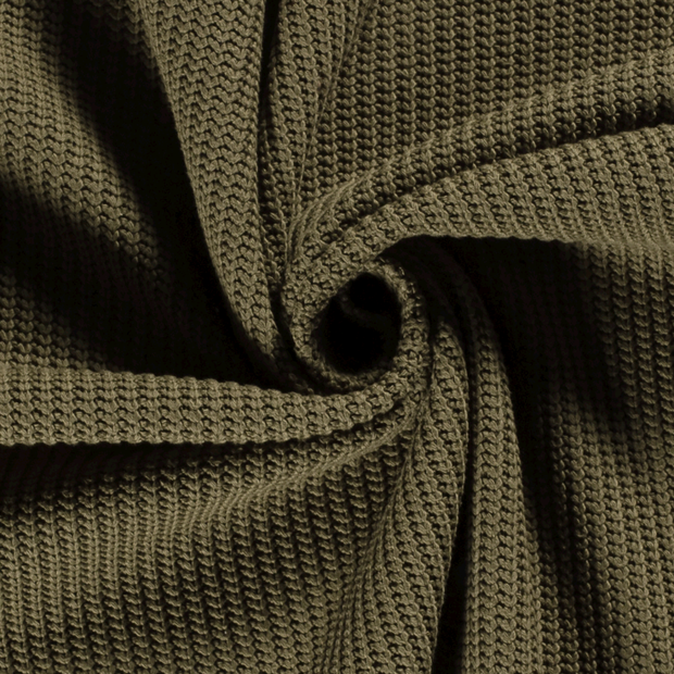 Heavy Knit stof Kabelstof Olijf Groen