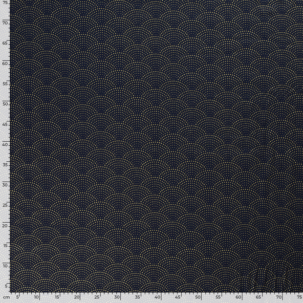 Cotton Poplin fabric Christmas Navy