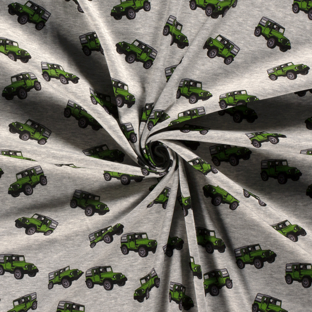 Alphen Fleece fabric Green printed 
