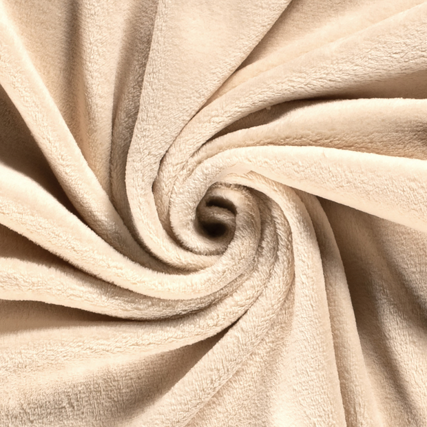 Coral Fleece fabric Unicolour Beige