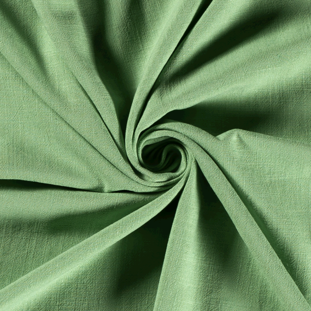 Viscose Lin Chaine et Trame tissu Unicolore Vert