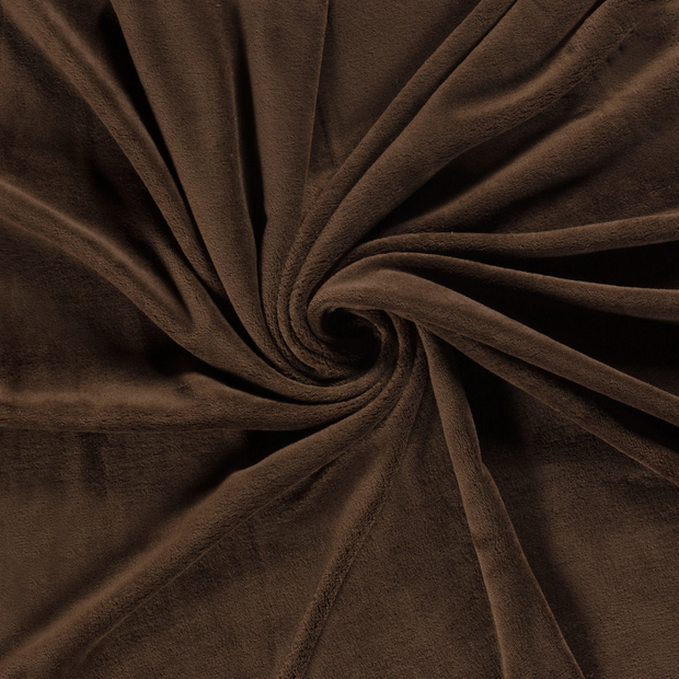 Coral Fleece fabric Dark Brown 