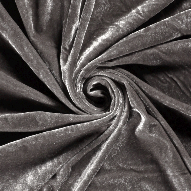 Velvet fabric Unicolour Taupe Grey