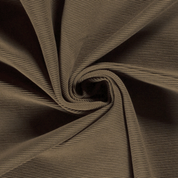 Ottoman jersey fabric Unicolour Brown Taupe
