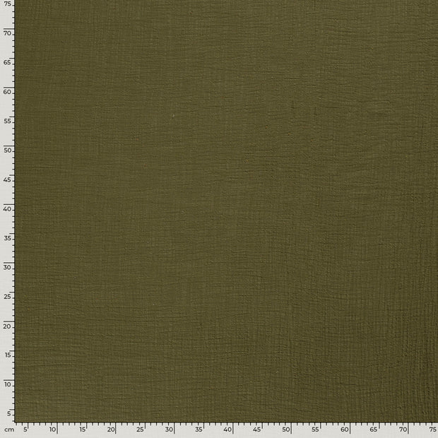 Muslin fabric Unicolour Khaki Green
