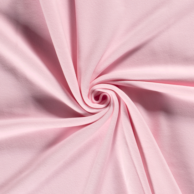 Polaire de Coton tissu Rose clair brossé 