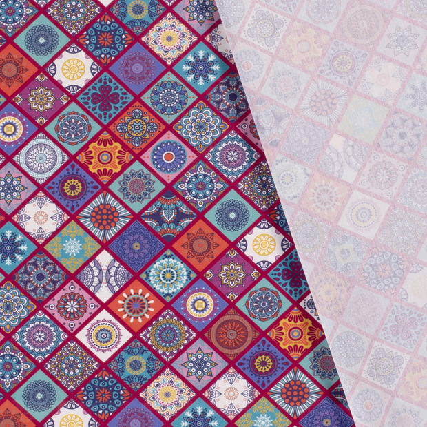 Cotton Poplin fabric Abstract printed 