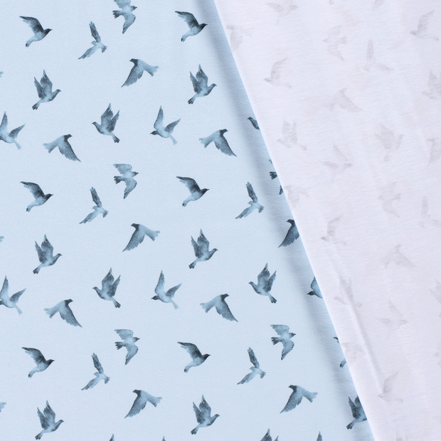 Cotton Jersey fabric Birds digital printed 