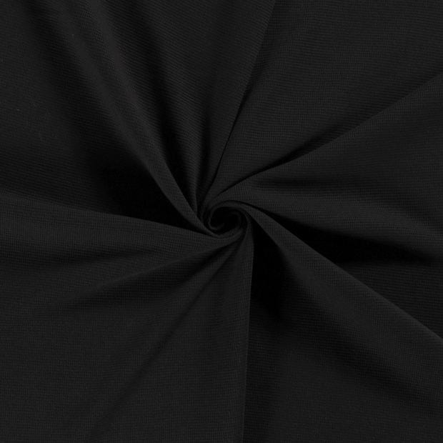 Gauffré Jersey tissu Noir 