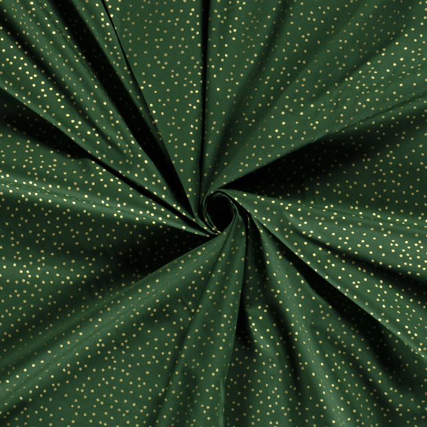 Algodón Popelina tela Verde estampado con lámina 