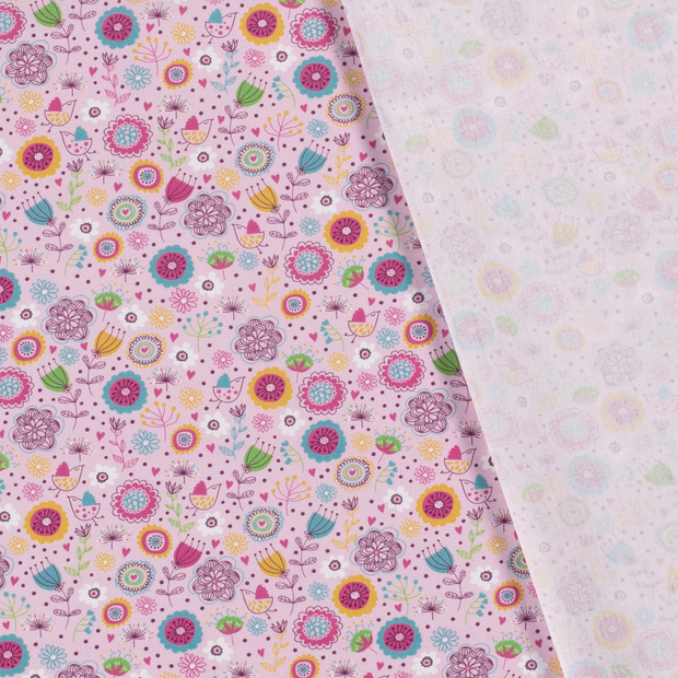 Cotton Poplin fabric Birds printed 