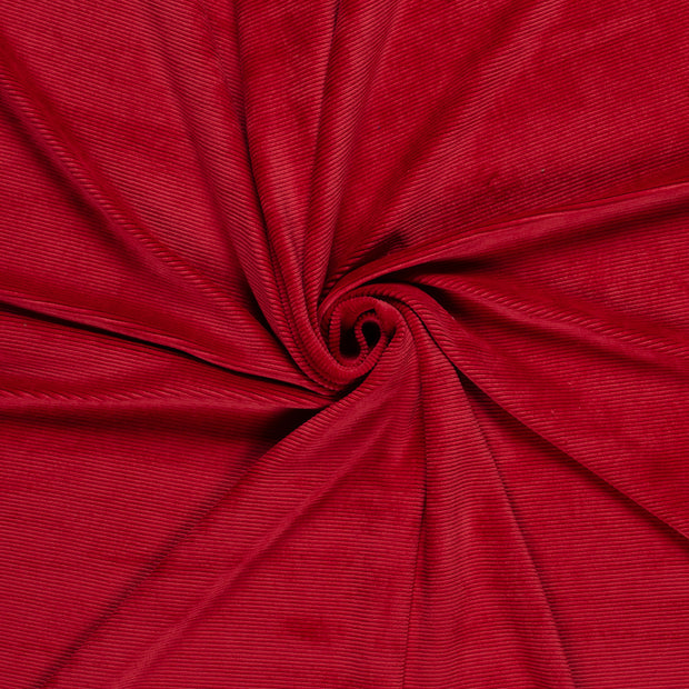 Nicky Velours Rib fabric Dark Red 