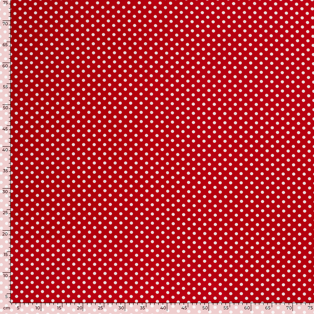 Popeline de Coton tissu pois Rouge