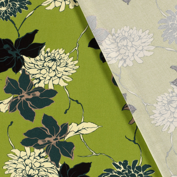 Viscose Twill fabric Plants printed 