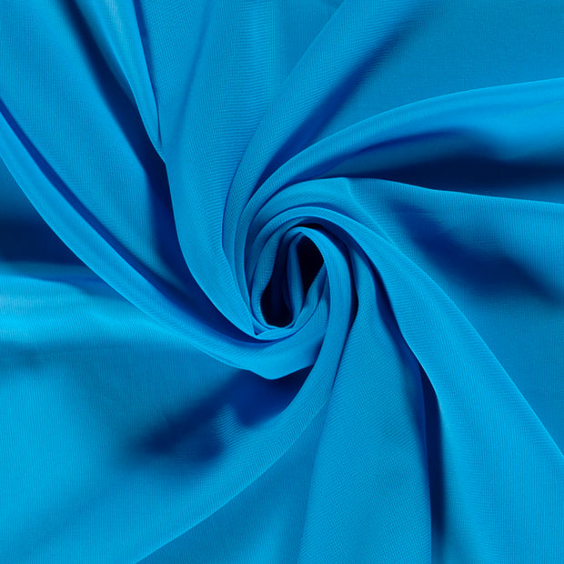 Chiffon stof Effen Aqua