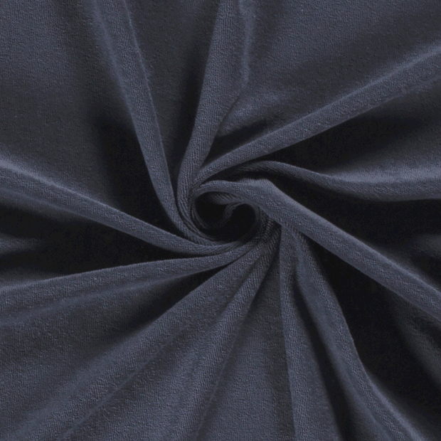Stretch terry fabric Unicolour Steel Blue