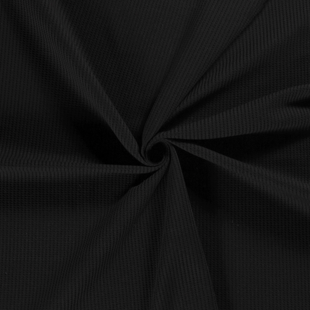 Gauffré Jersey tissu Noir 