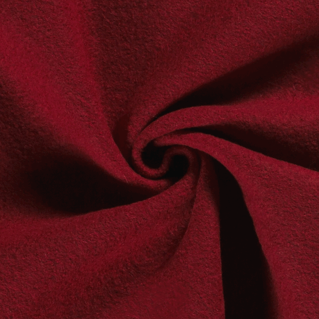 Wool Boucle fabric Unicolour Red