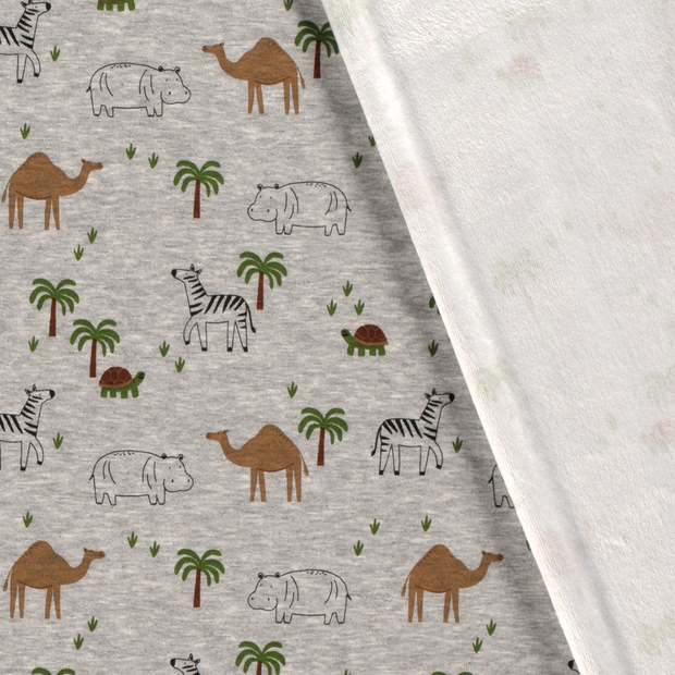 Alphen Fleece fabric Animals printed 