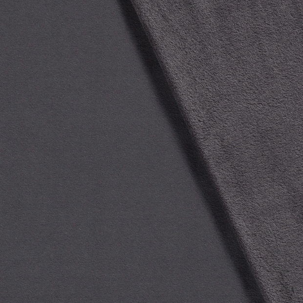 Alphen Fleece tela Unicolor Gris oscuro