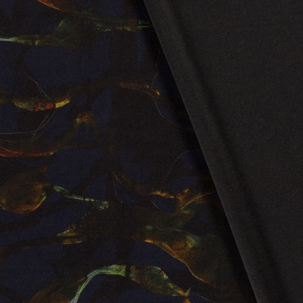 Poly Viscose Jersey fabric Abstract discharge printed 