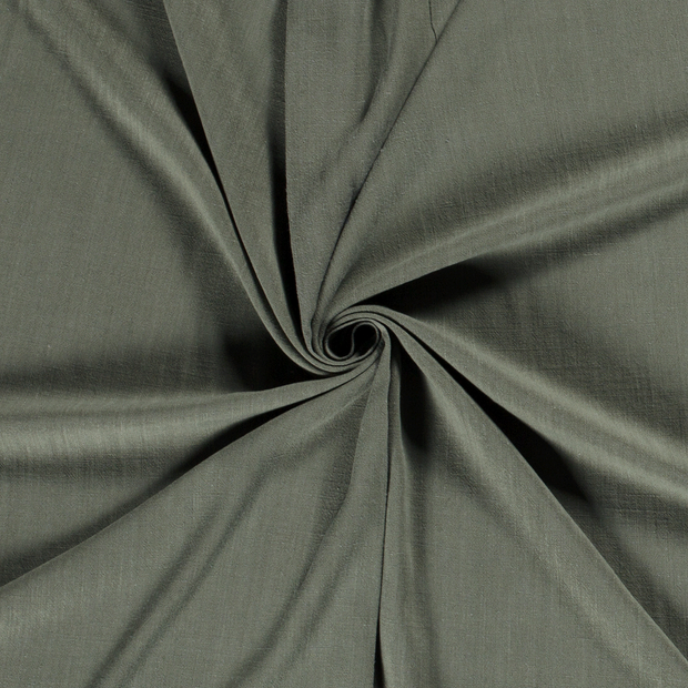 Woven Viscose Linen fabric Olive Green slub 