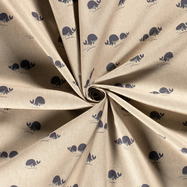 Panama fabric Off White printed 